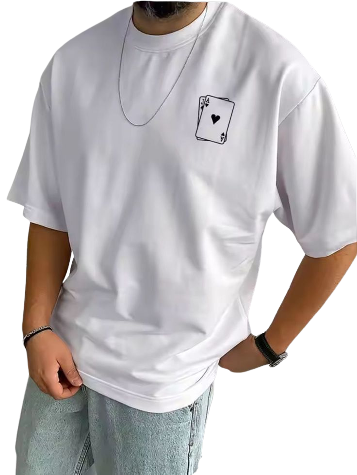 Ace Cards Minimal White T-Shirt
