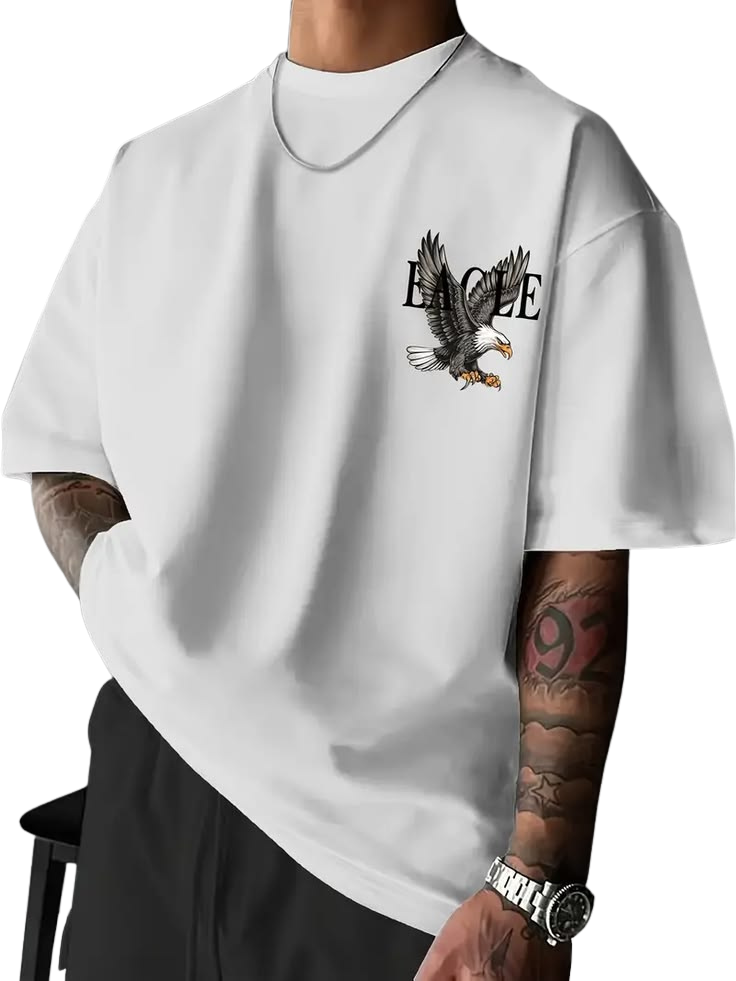 Eagle Chest Logo Minimal Graphic T-Shirt
