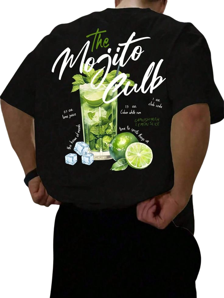 Mojito Club Cocktail Back Print T-Shirt
