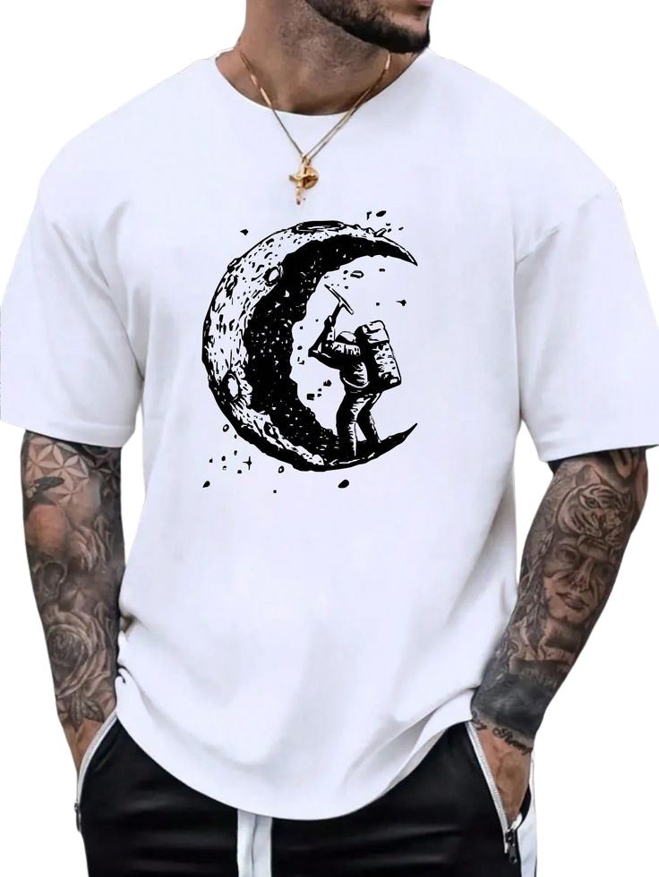 Moon Climber Astronaut Graphic T-Shirt