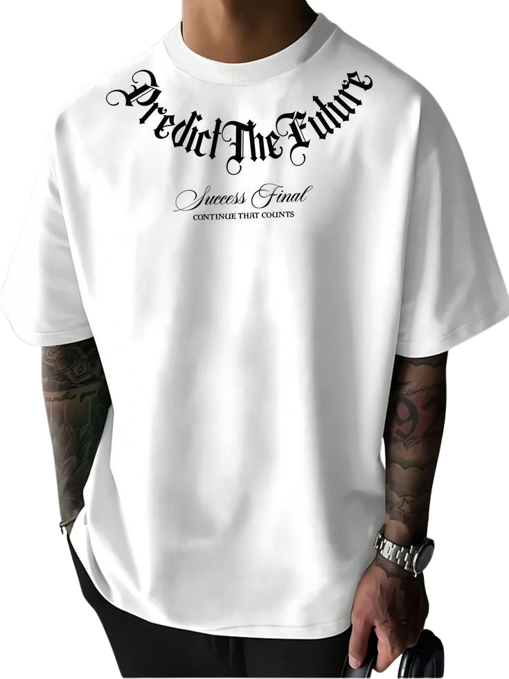 Predict The Future Gothic Typography T-Shirt