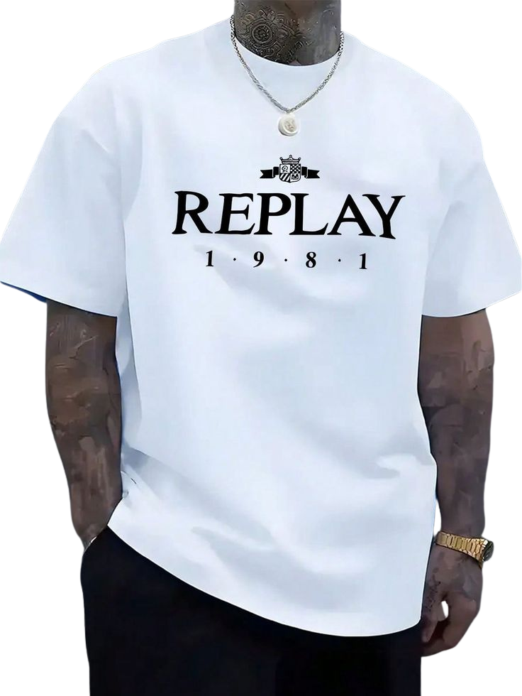 Replay 1981 Minimal Typography T-Shirt